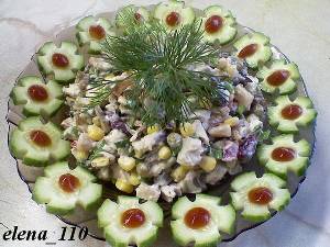 рецепт с фото Салат из ветчины и мяса «Валашский». рецепт приготовления Салат из ветчины и мяса «Валашский».