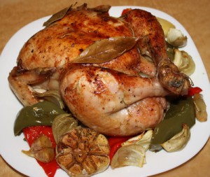 рецепт приготовления Курица запеченная с овощами и сыром 