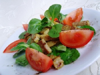 Рецепт микс салата Маш с мясом и помидорами