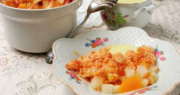 Рецепт шарлотки с абрикосами и яблоками