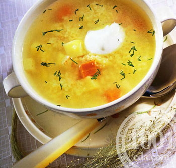 Рецепт пшeнного куриного супа