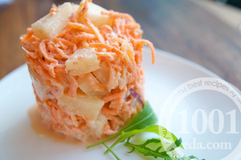 Рецепт салата с морковью и ананасами