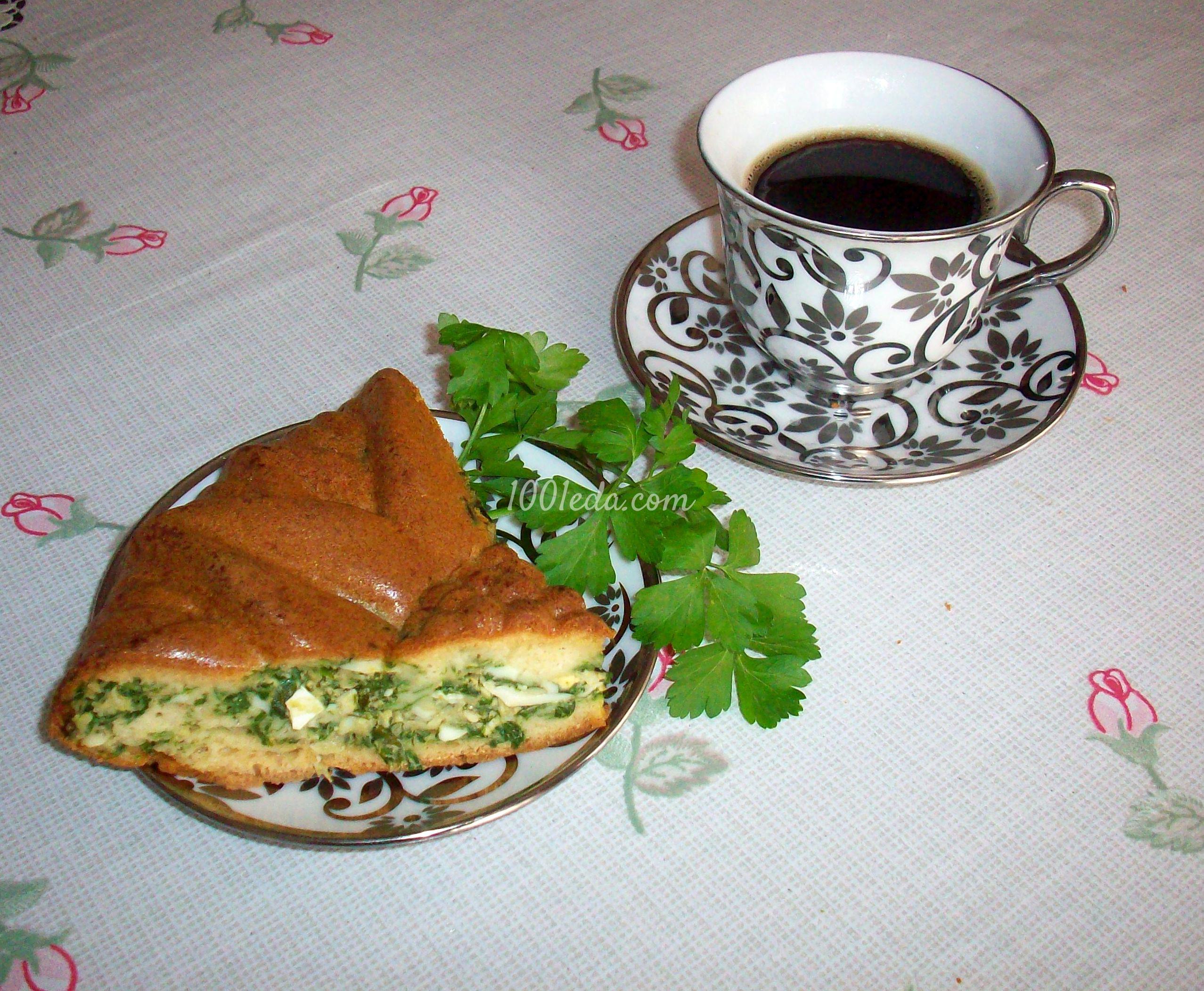 Пирог с яйцами, зеленым луком и петрушкой