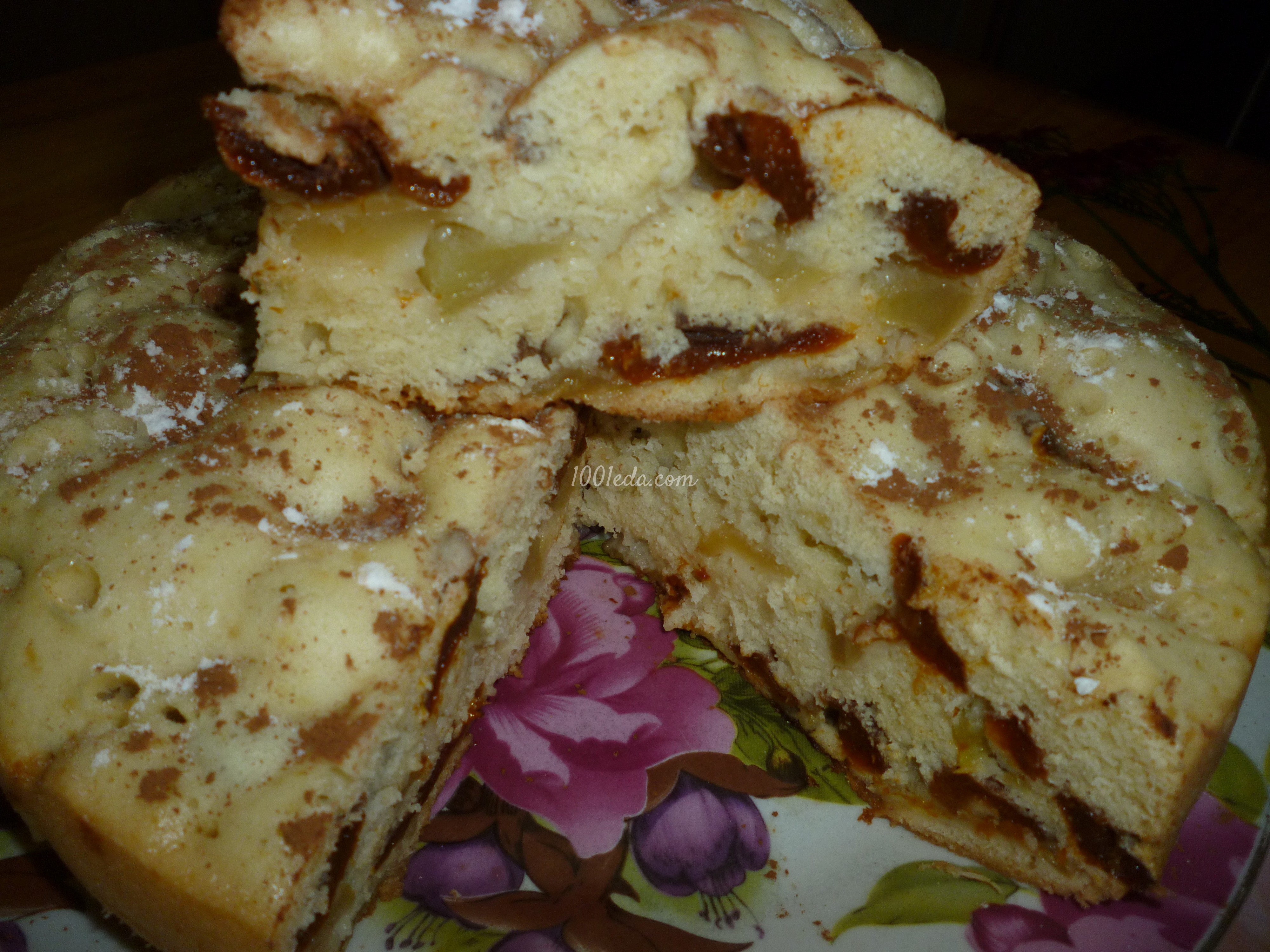 Пирог с домашним сушеным абрикосом и яблоками в мультиварке: рецепт с пошаговым фото