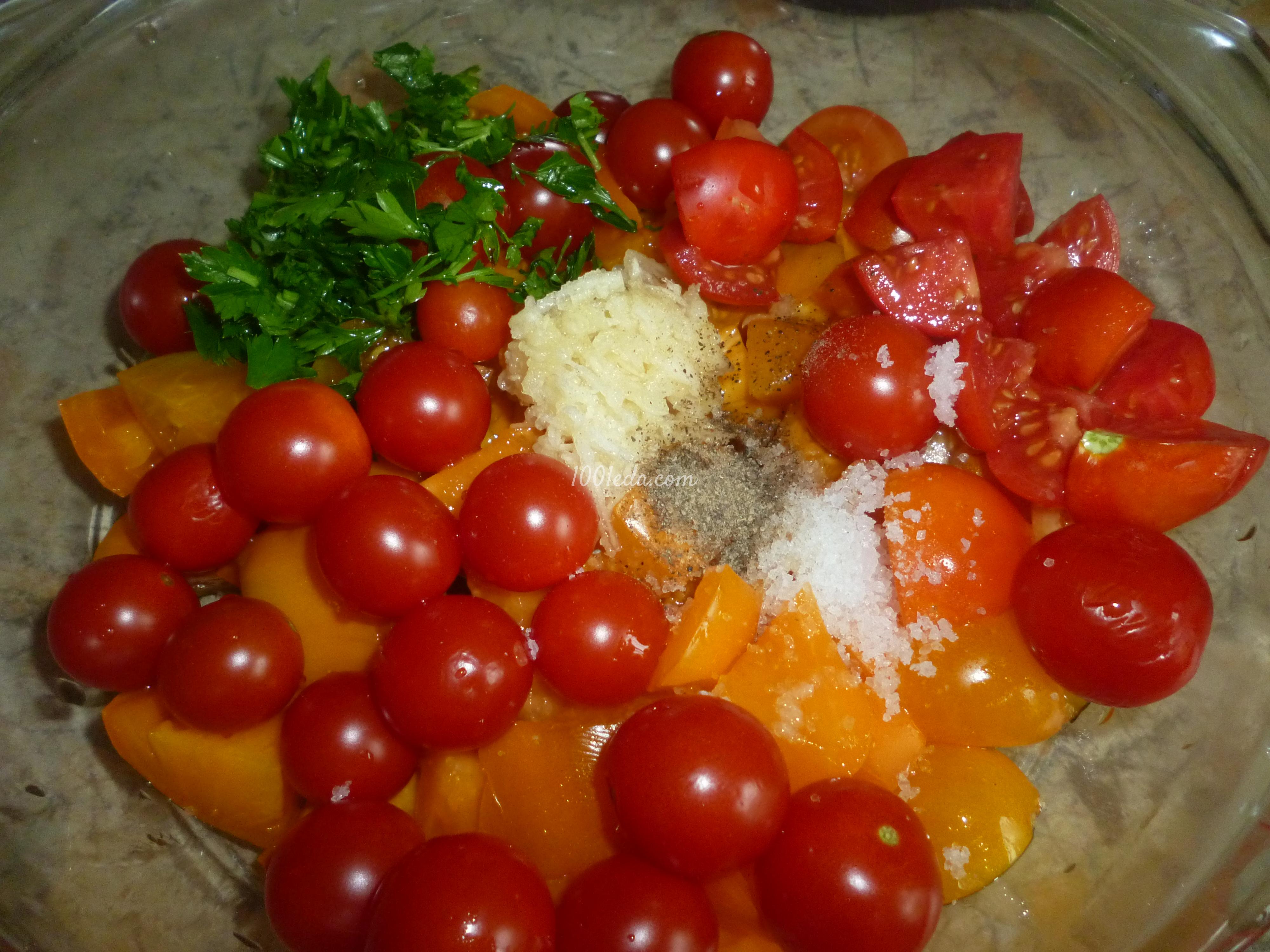 Ароматный салат с помидорами, чесноком и горчицей: рецепт с пошаговым фото - Шаг №1