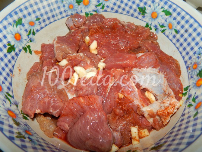 Кабачково-картофельная лазанья с мясом и грибами - Шаг №1