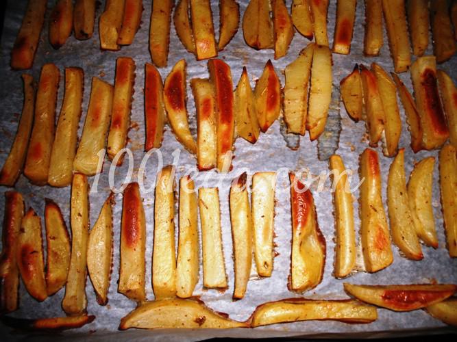 Картофель-фри в духовке с чесноком: рецепт с пошаговым фото - Шаг №4