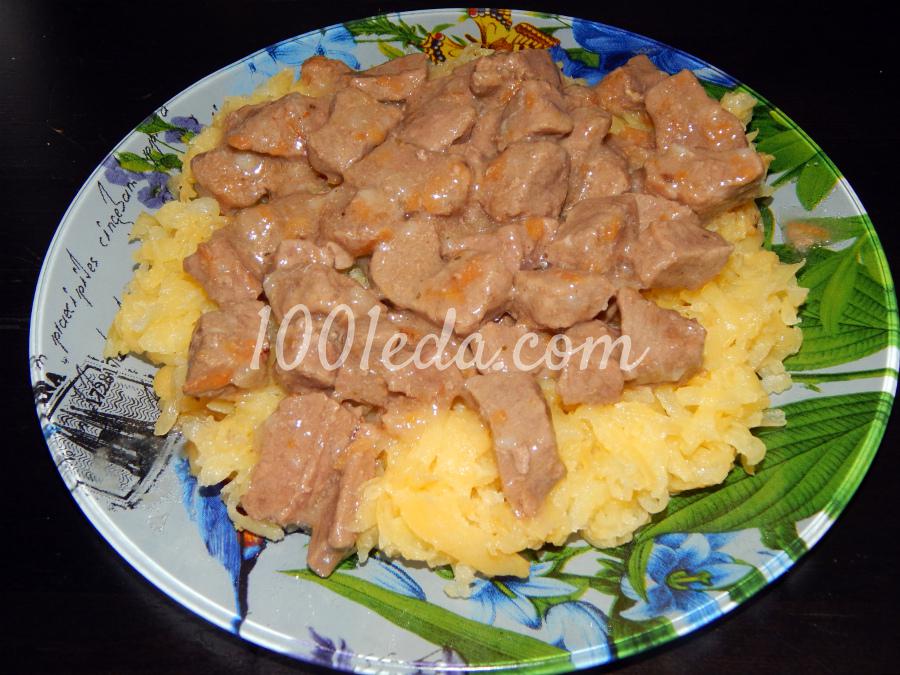 Картофельный салат с мясом Петушок в семейном кругу: рецепт с пошаговым фото - Шаг №4 Картофельный салат с мясом Петушок в семейном кругу: рецепт с пошаговым фото - Шаг №4