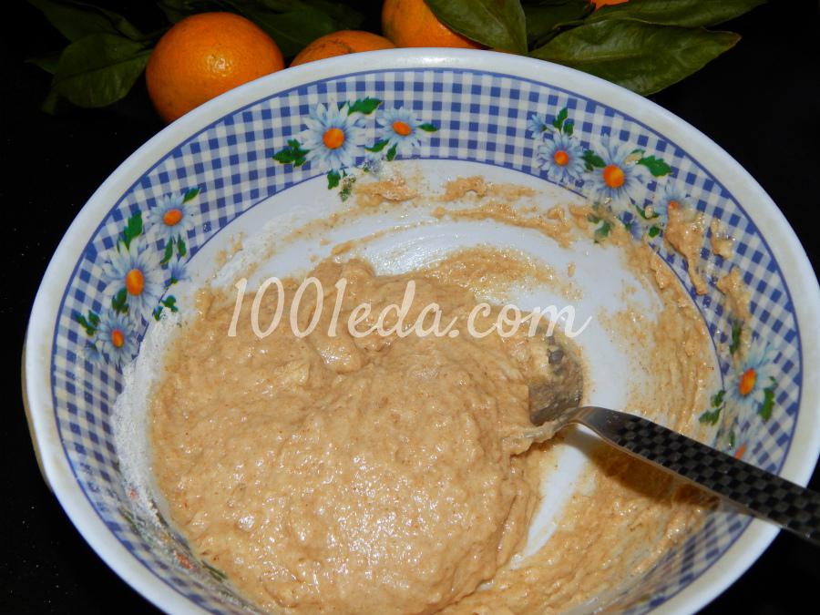 Кекс из цельнозерновой муки с мандаринами и грецкими орехами: рецепт с пошаговым фото - Шаг №7