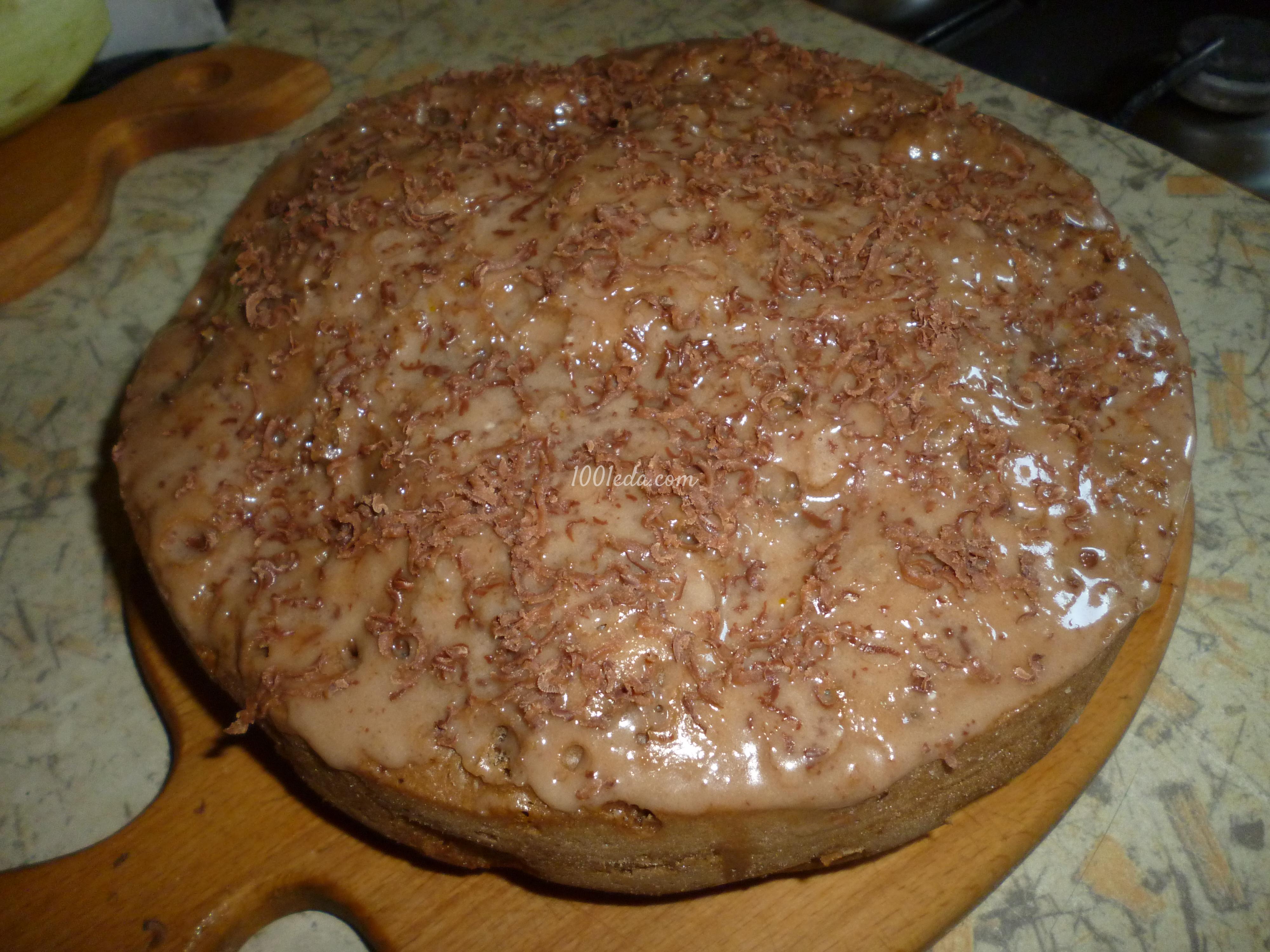 Шоколадный пирог с яблоками и персиком в мультиварке: рецепт с пошаговым фото - Шаг №9