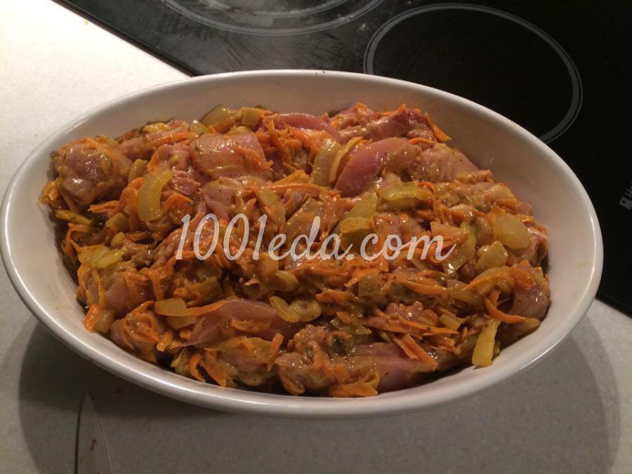 Курица с овощами под сырной шубой Курица с овощами под сырной шубой