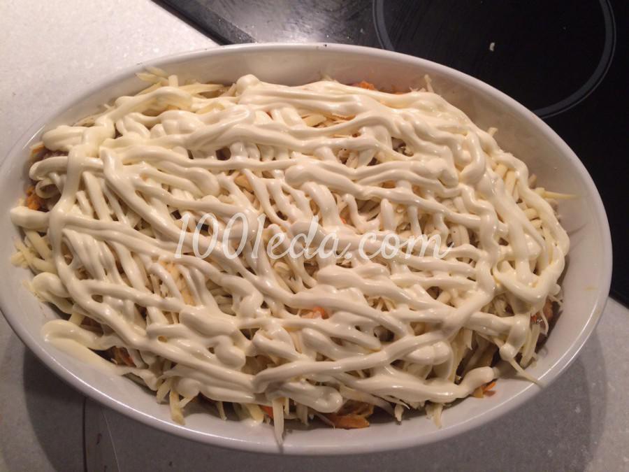Курица с овощами под сырной шубой Курица с овощами под сырной шубой