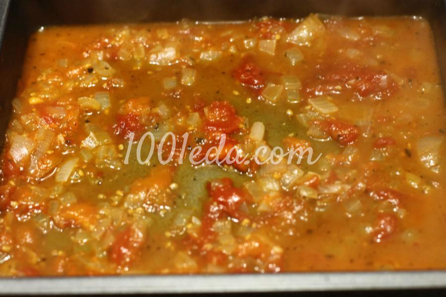 Лазанья с курицей, шампиньонами и томатным соусом: рецепт с пошаговым фото - Шаг №9 Лазанья с курицей, шампиньонами и томатным соусом: рецепт с пошаговым фото - Шаг №9