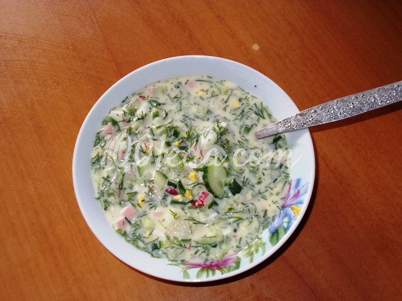 Окрошка с пахтой вкусная и полезная: рецепт с пошаговым фото - Шаг №6 Окрошка с пахтой вкусная и полезная: рецепт с пошаговым фото - Шаг №6