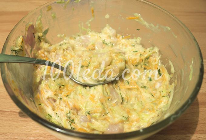 Оладьи овощные с куриным филе: рецепт с пошаговым фото - Шаг №12