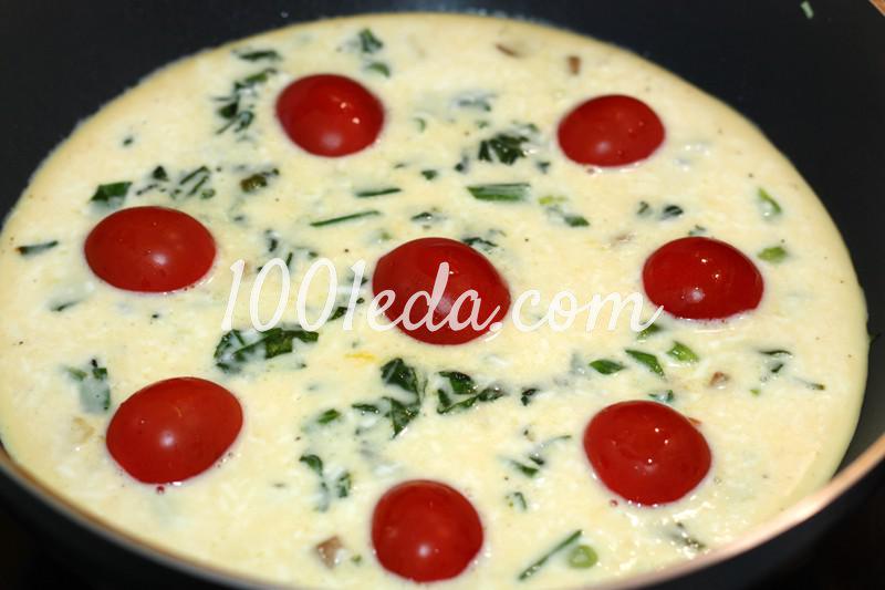 Омлет со шпинатом, курицей и помидорами: рецепт с пошаговым фото - Шаг №5 Омлет со шпинатом, курицей и помидорами: рецепт с пошаговым фото - Шаг №5