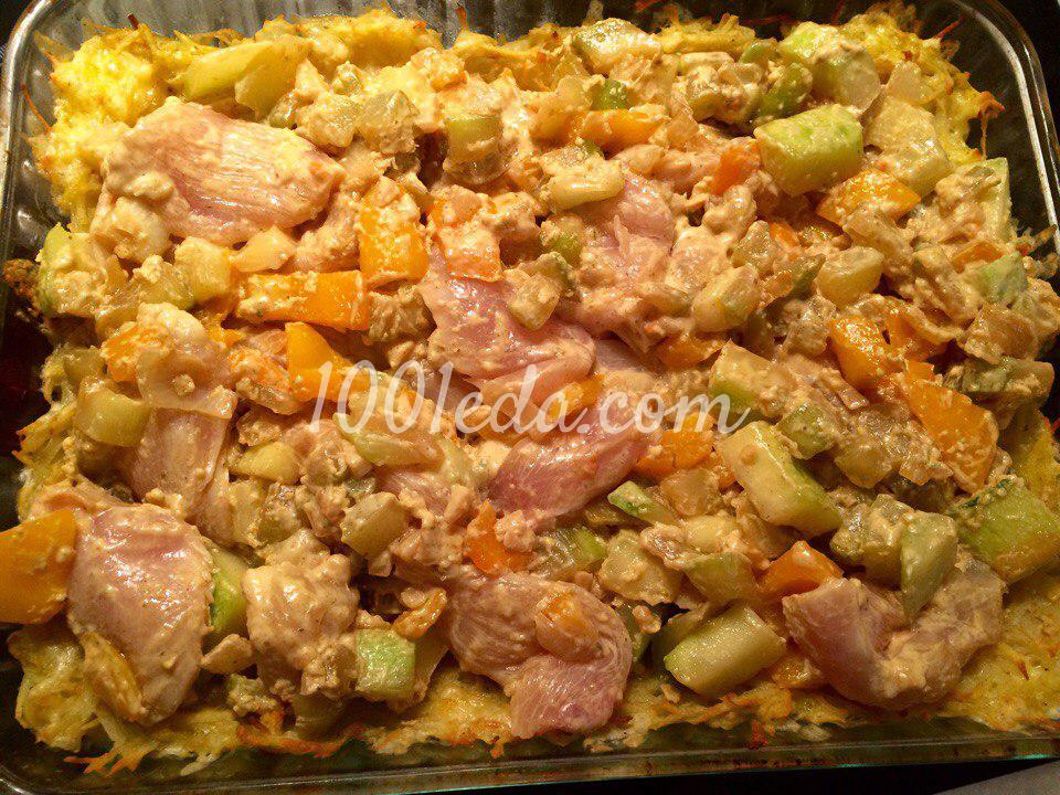 Открытый картофельный пирог с цукини и курицей барбекю: рецепт с пошаговым фото - Шаг № 12 Открытый картофельный пирог с цукини и курицей барбекю: рецепт с пошаговым фото - Шаг № 12