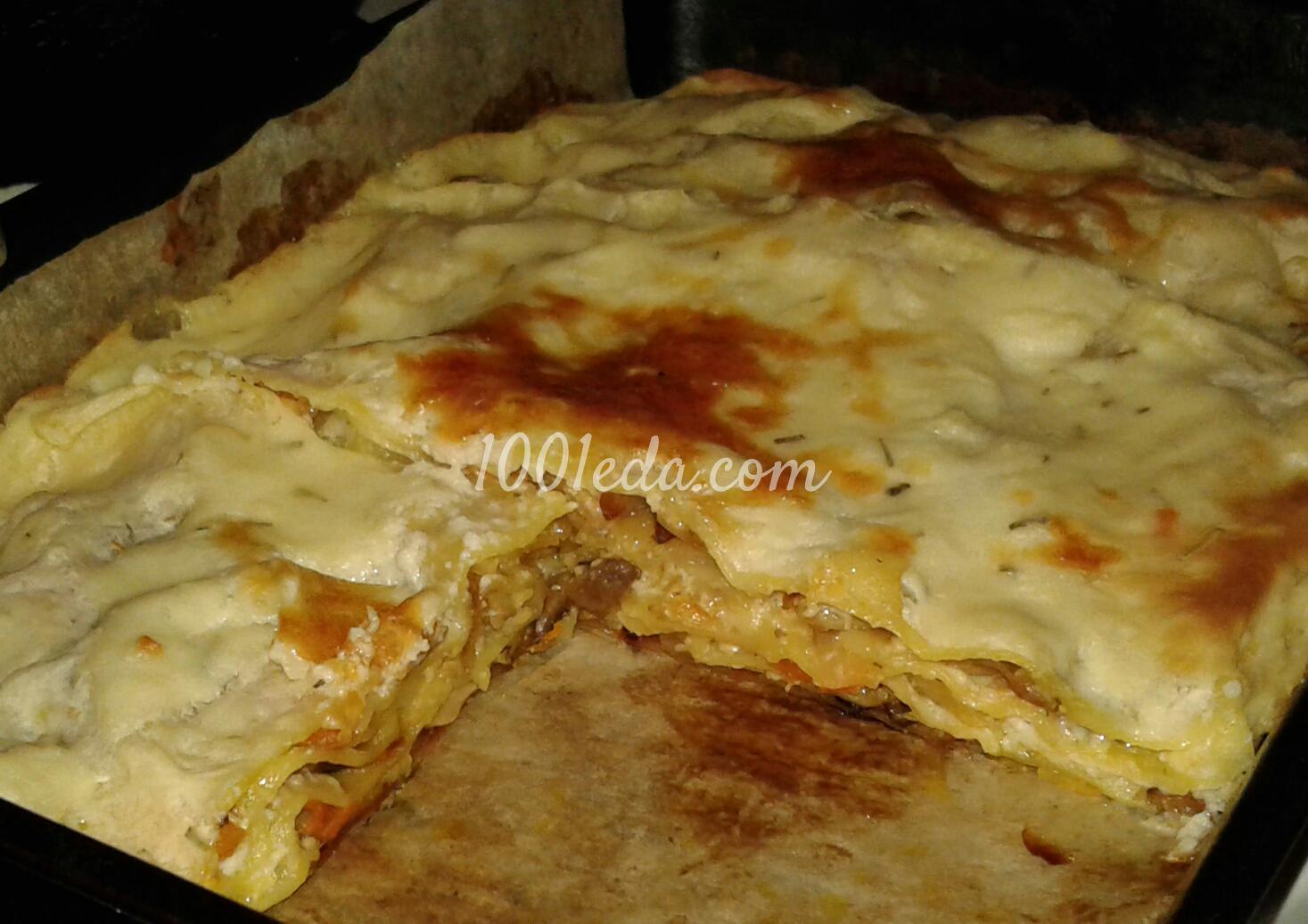 Овощная лазанья с картофелем и грибами Овощная лазанья с картофелем и грибами