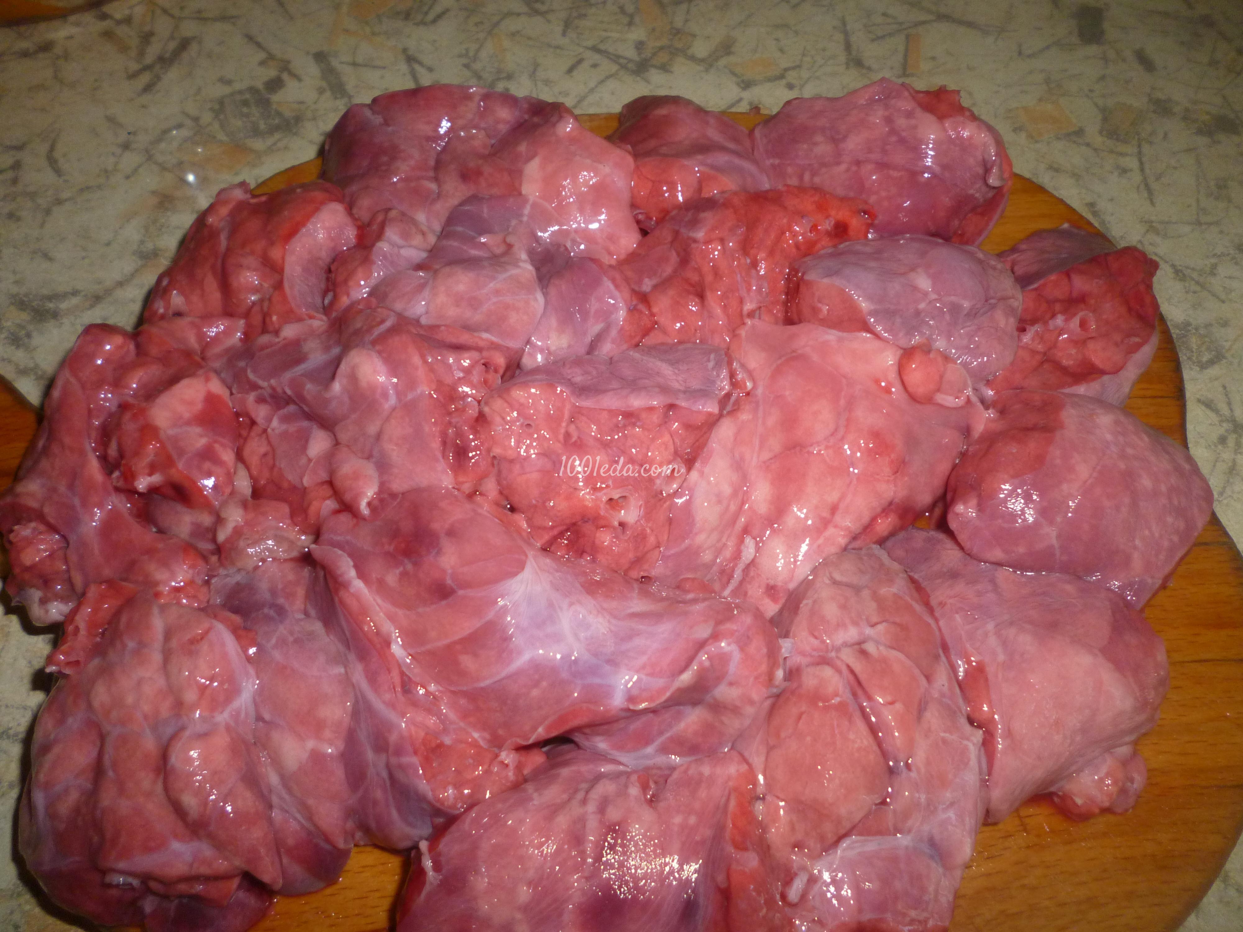 Овощное рагу со свиными легкими и сердцем в мультиварке: рецепт с пошаговым фото - Шаг №3