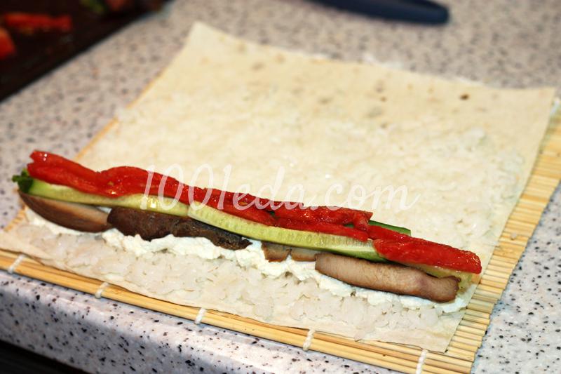Роллы из лаваша с овощами и курицей Роллы из лаваша с овощами и курицей
