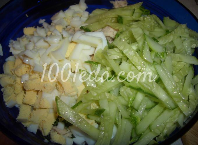 Салат из куриного филе со свежим огурцом и зеленым луком: рецепт с пошаговым фото - Шаг №2