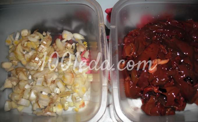 Салат с куриной печенью и грибами: рецепт с пошаговым фото - Шаг №1