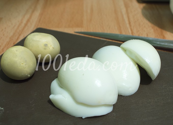 Салат с куриным филе и маслинами Нежный: рецепт с пошаговым фото - Шаг №4