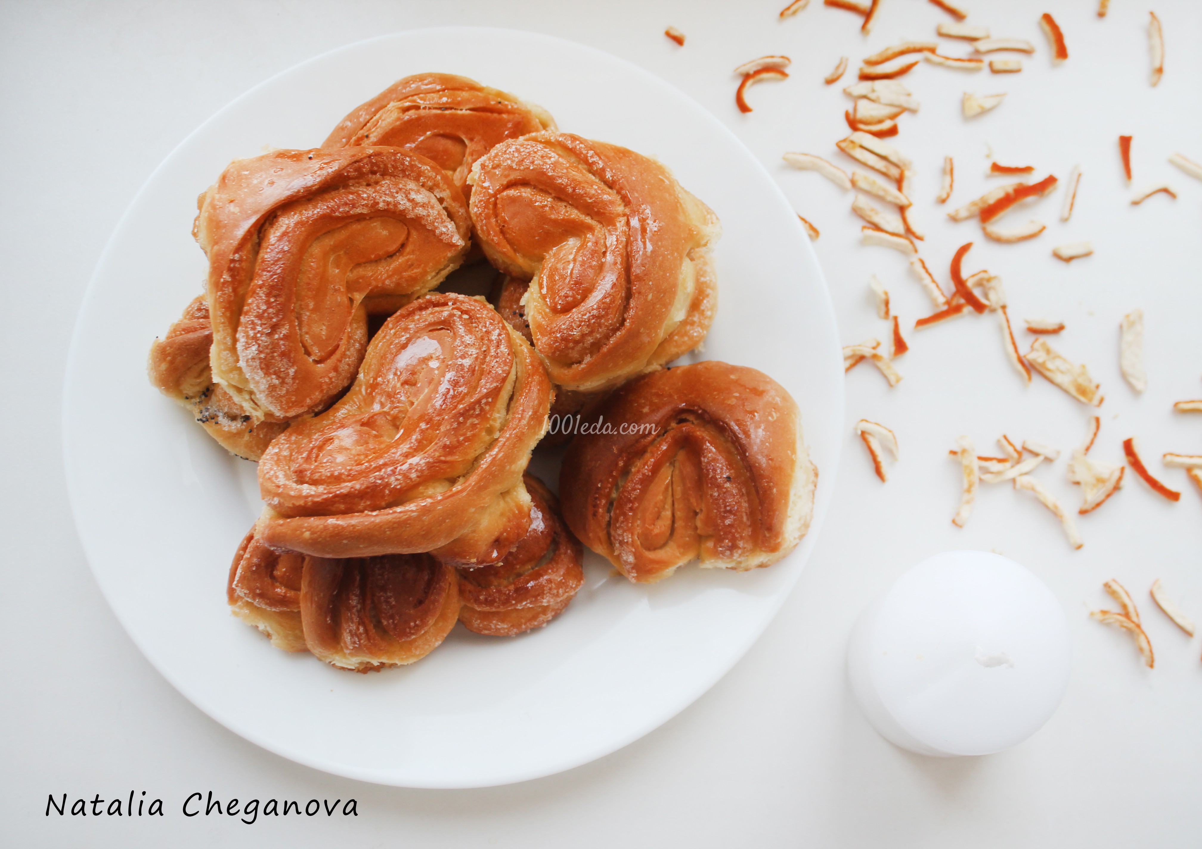 Сладкие булочки с маком в электрической печи в форме сердечка: рецепт с пошаговым фото - Шаг №9 Сладкие булочки с маком в электрической печи в форме сердечка: рецепт с пошаговым фото - Шаг №9