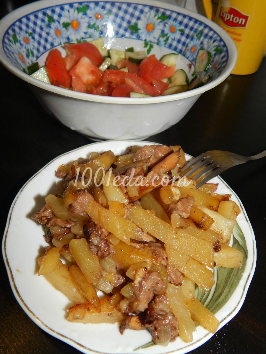Жареный картофель с маслятами Жареный картофель с маслятами