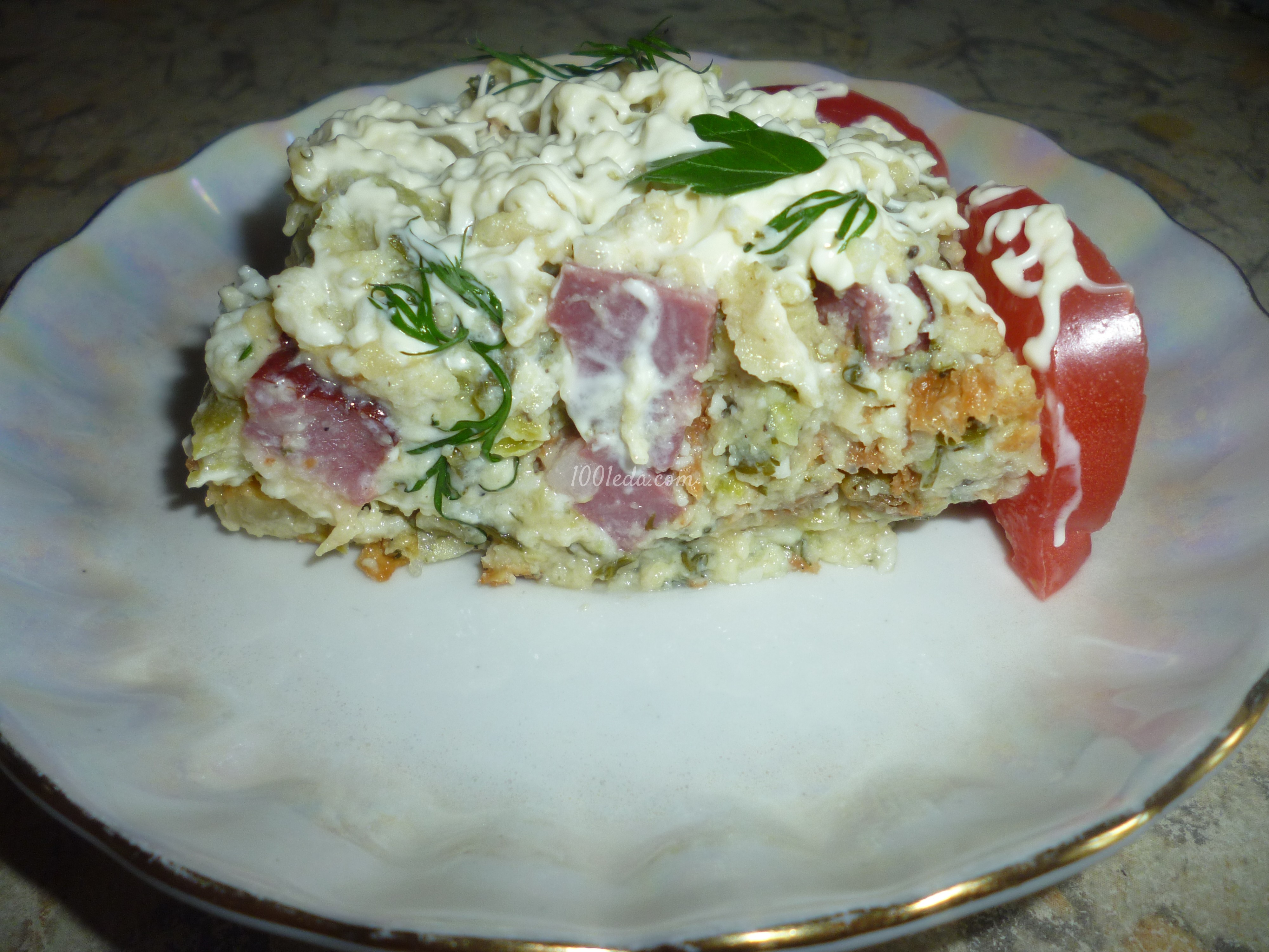 Закуска из кабачков, копченой колбасы и плавленого сыра в духовке: рецепт с пошаговым фото
