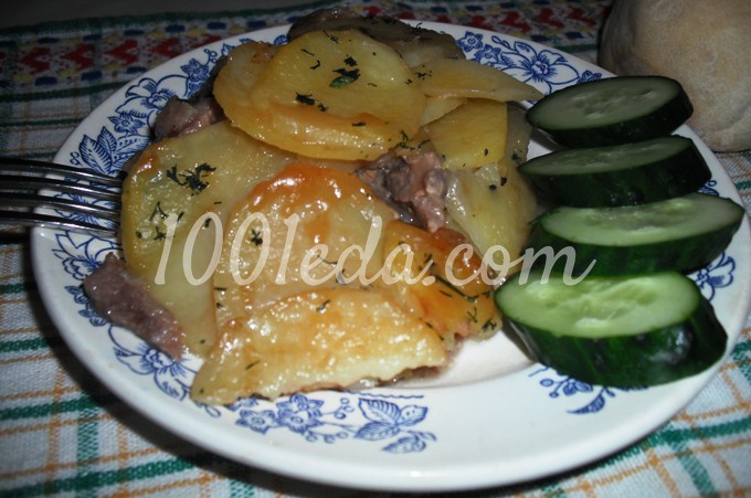 Запеканка Праздничная с мясом и картофелем под творожно-сливочным соусом: рецепт с пошаговым фото - Шаг №14
