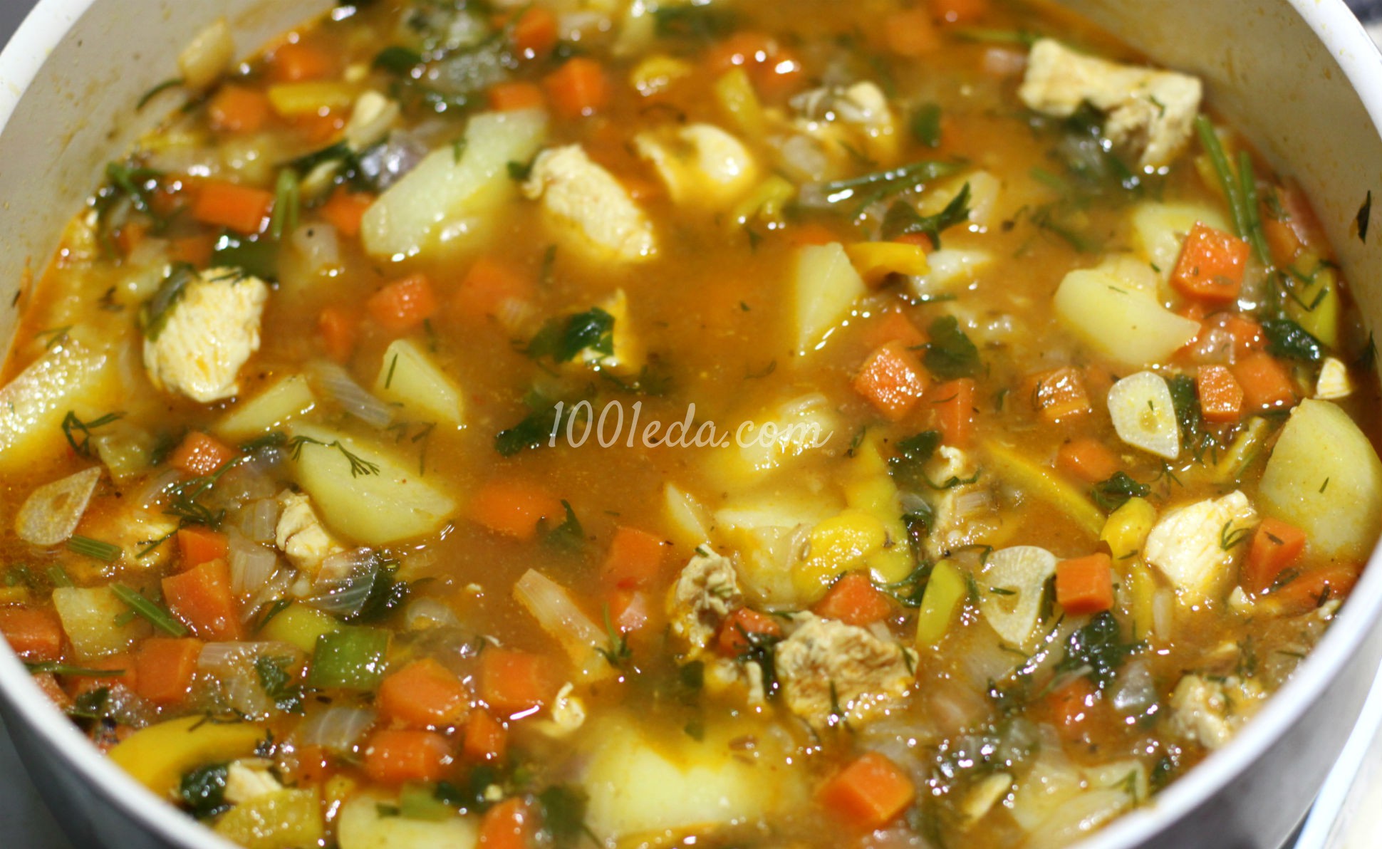 Айнтопф с куриной грудкой, овощами и зирой: рецепт с пошаговым фото - Шаг №10 Айнтопф с куриной грудкой, овощами и зирой: рецепт с пошаговым фото - Шаг №10