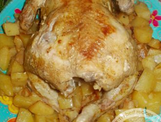 Рецепт курица с картошкой и яблоками в духовке в рукаве рецепт