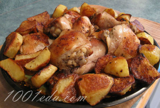  Жареная картошка с курицей в мультиварке
