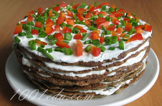 Печёночно-кабачковый торт