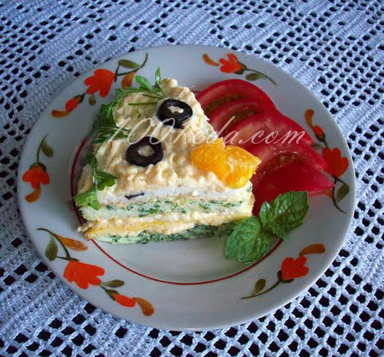 Омлетный торт Солнечный