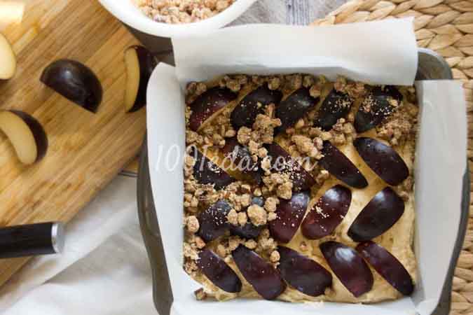 Сливовый пирог с орехами: рецепт с пошаговым фото