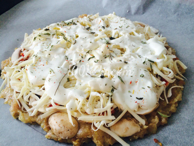 ПП-пицца с шампиньонами и моцареллой на куриной основе: рецепт с пошаговым фото