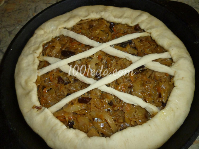 Пирог с капустой, яблоком и изюмом: рецепт с пошаговым фото Пирог с капустой, яблоком и изюмом: рецепт с пошаговым фото