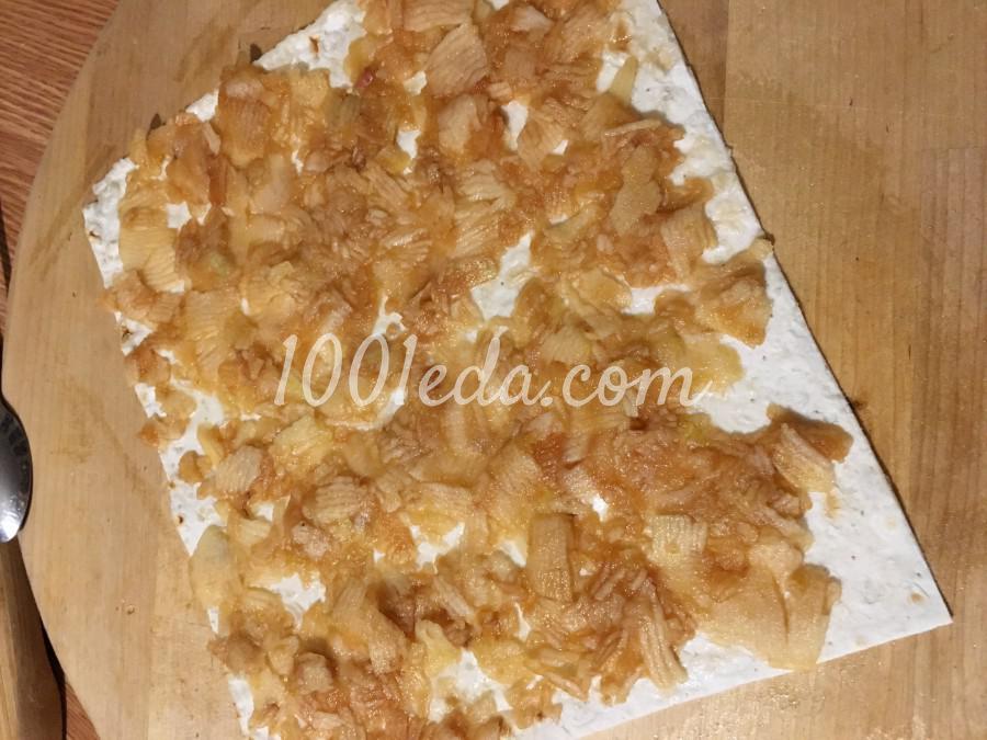 Сочный десерт из лаваша и яблок без выпечки: рецепт с пошаговым фото - Шаг №6