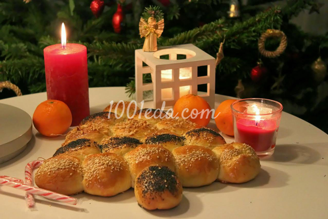 Дрожжевые булочки Рождественское дерево: рецепт с пошаговым фото