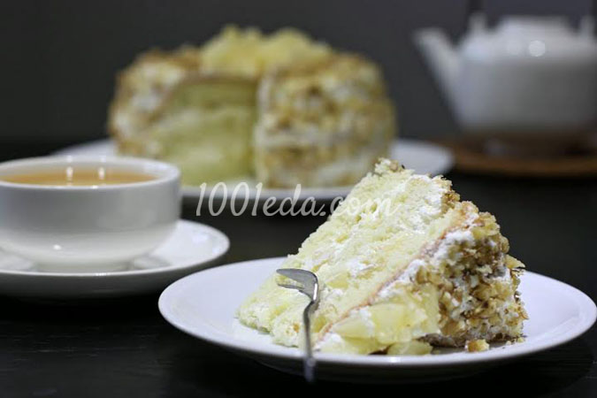 Торт в мультиварке с ананасами и сметанно-сливочным кремом: рецепт с пошаговым фото