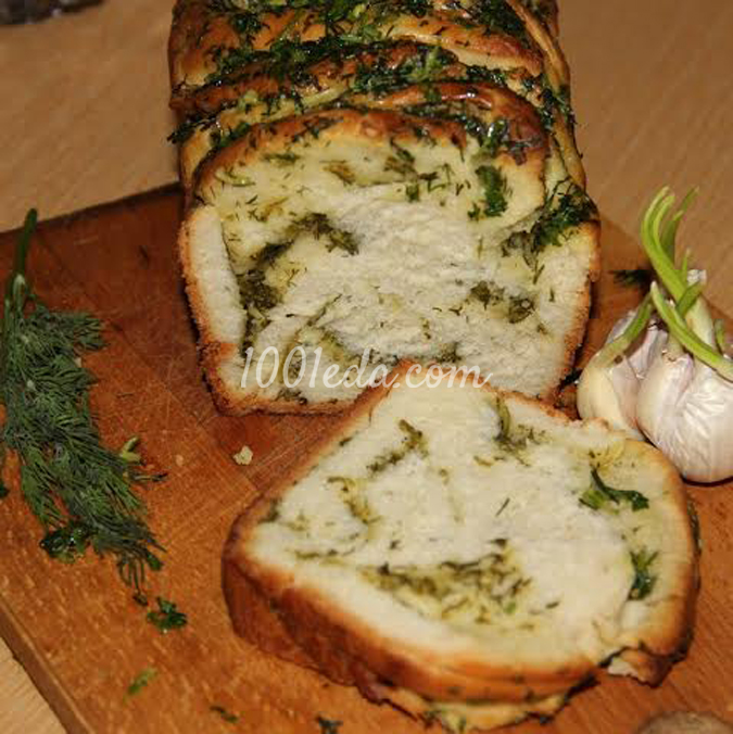 Чесночный хлеб с зеленью