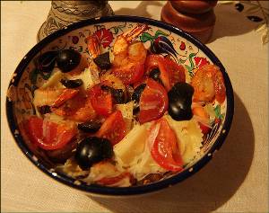 рецепт салата из рожков и маслинс фото