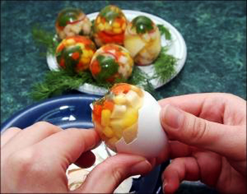 овощное желе в яйце