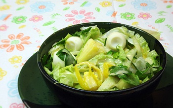 Рецепт ананасового салата из латука