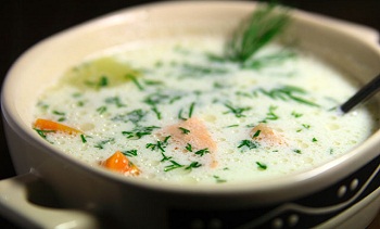 Рецепт быстрого супа из лосося со сливками