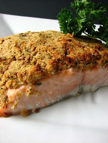 Рецепт лосося в ароматной панировке 