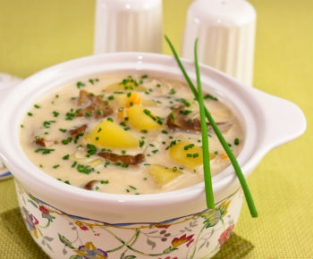 Сырный суп с ветчиной и шампиньонами – кулинарный рецепт