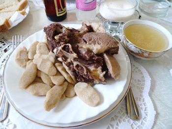 чеченские галушки с мясом